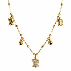 Dog Charm Pendant Necklace 18k gold plated